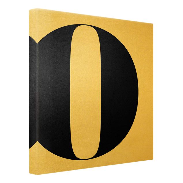 Leinwandbild Gold - Antiqua Letter O - Quadrat 1:1