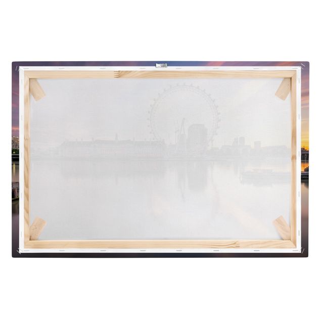 Leinwandbild - London Eye bei Sonnenaufgang - Querformat 3:2