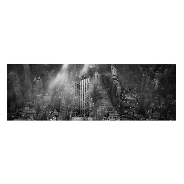 Leinwandbild - Sonnenlicht über New York City - Panorama 1:3