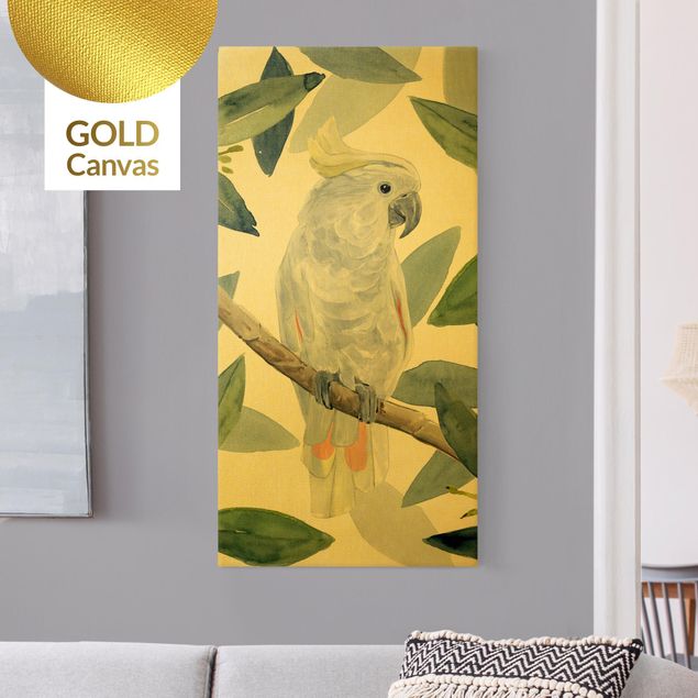 Leinwandbilder Gold Tropischer Kakadu II