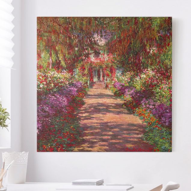 Leinwand Natur Claude Monet - Weg in Monets Garten in Giverny