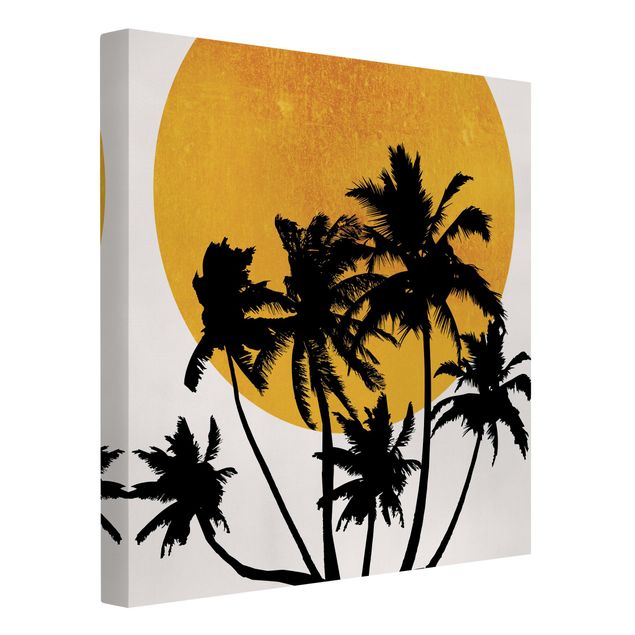 Kubistika Bilder Palmen vor goldener Sonne
