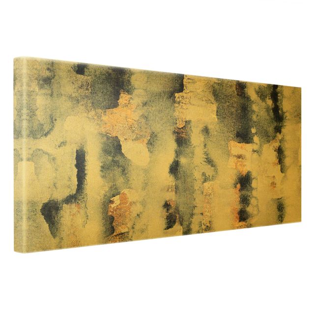 Leinwandbilder Abstraktes Aquarell mit Gold