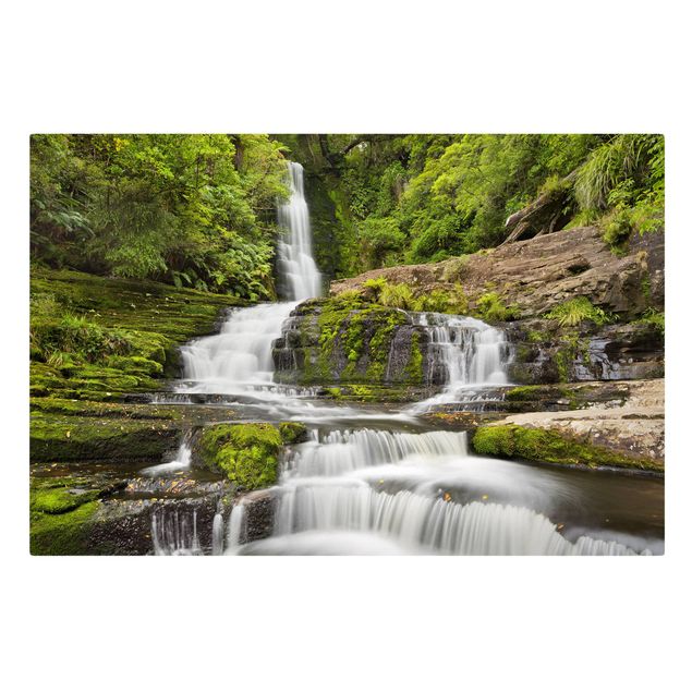 Leinwandbild - Upper McLean Falls in Neuseeland - Querformat 2:3