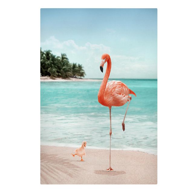 Jonas Loose Prints Strand mit Flamingo