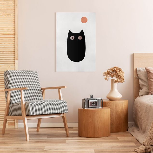Kubistika Poster Schwarze Katze Illustration
