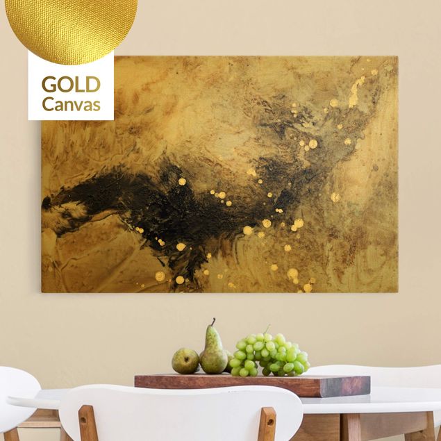 Leinwandbilder Gold Canvas Goldener Treibsand I