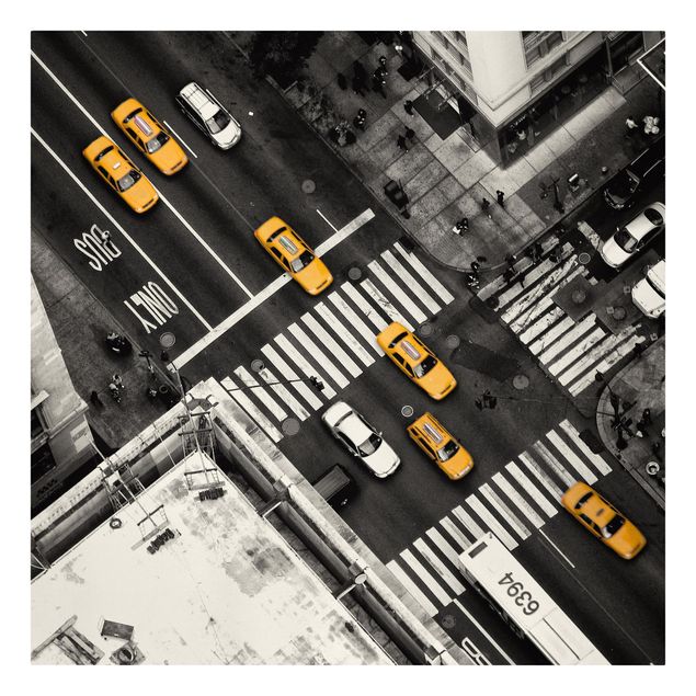 Leinwandbild - New York City Cabs - Quadrat 1:1