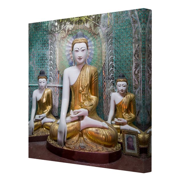 Leinwandbild - Buddha Statuen - Quadrat 1:1