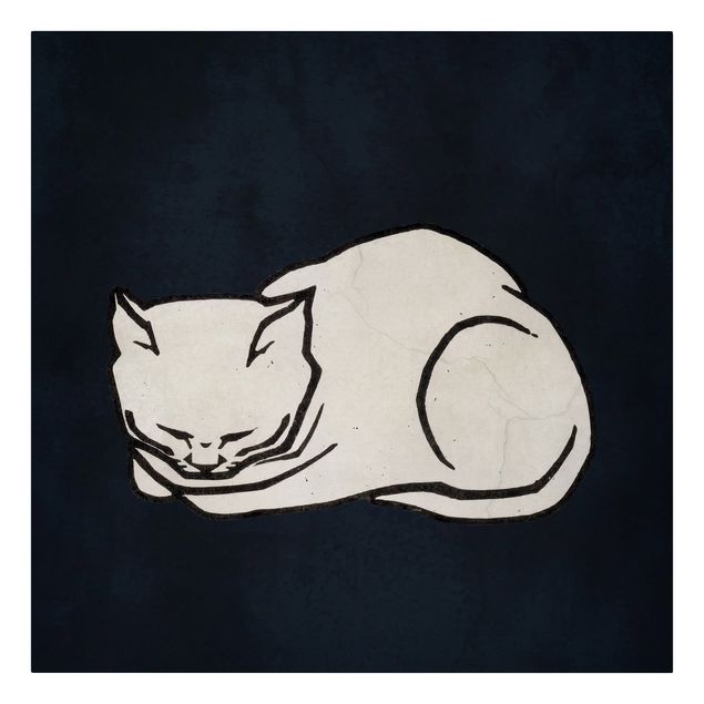 Leinwandbilder Schlafende Katze Illustration