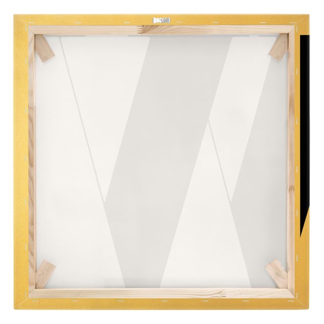 Leinwandbild Gold - Antiqua Letter W - Quadrat 1:1