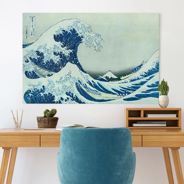 Natur Leinwand Katsushika Hokusai - Die grosse Welle von Kanagawa