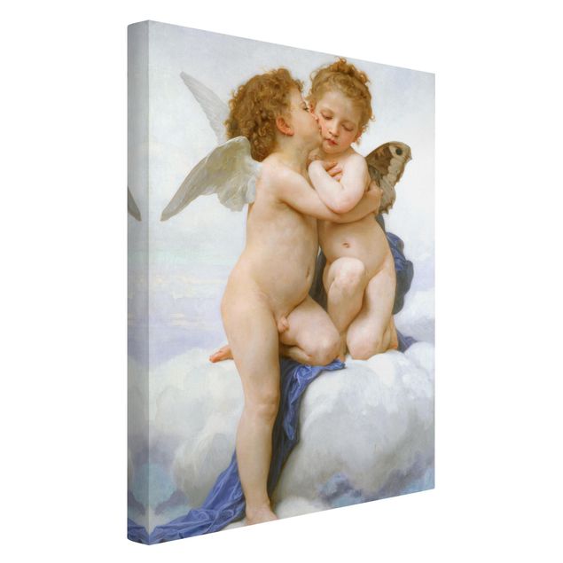 Leinwandbild - William Adolphe Bouguereau - Der erste Kuss - Hochformat 3:2