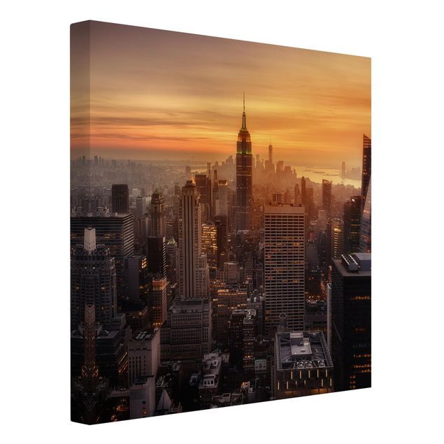 Leinwandbilder kaufen Manhattan Skyline Abendstimmung