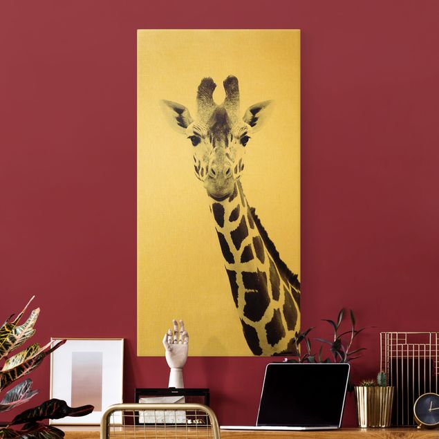 Monika Strigel Poster Giraffen Portrait in Schwarz-weiß