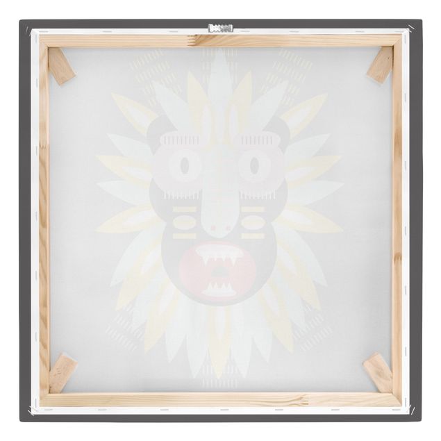 Leinwandbild - Collage Ethno Maske - King Kong - Quadrat 1:1