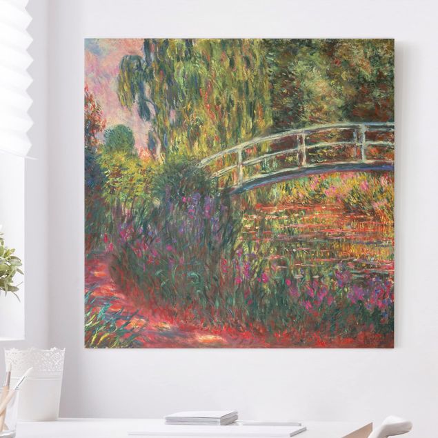 Leinwand Natur Claude Monet - Japanische Brücke im Garten von Giverny
