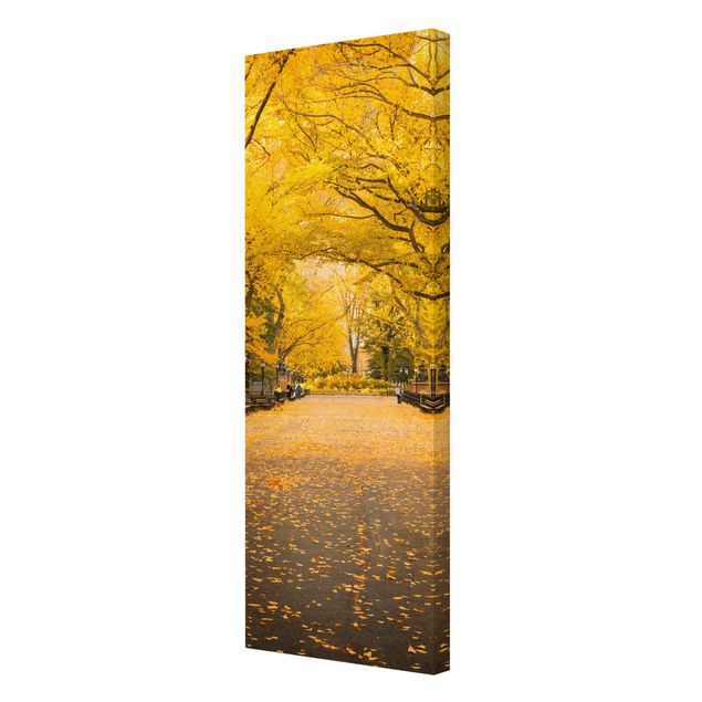 Leinwandbild - Herbst im Central Park - Panorama Hochformat 1:3