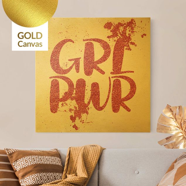 Leinwandbilder Gold Canvas Girl Power