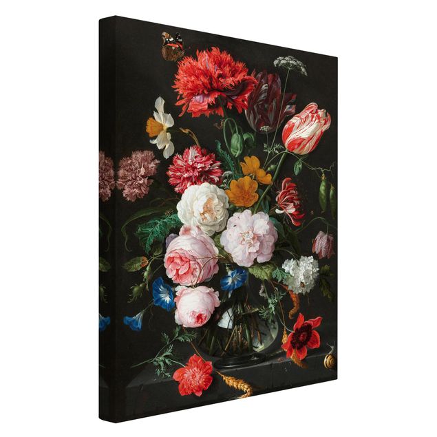 Leinwandbilder kaufen Jan Davidsz de Heem - Stillleben mit Blumen in einer Glasvase