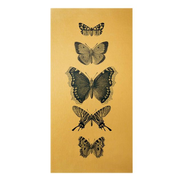 Bilder Tusche Schmetterlinge auf Beige