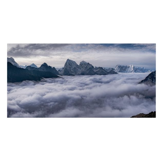 Leinwandbild - Wolkenmeer im Himalaya - Querformat 1:2