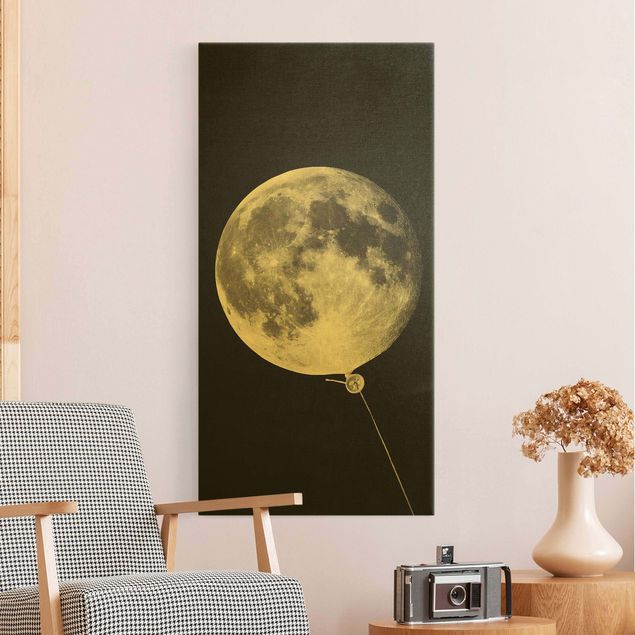 moderne Leinwandbilder Luftballon mit Mond