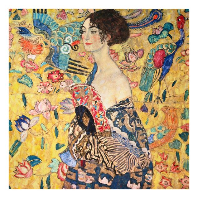 Leinwandbilder kaufen Gustav Klimt - Dame mit Fächer