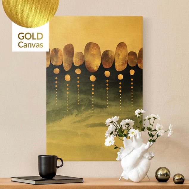 Leinwandbilder Gold Abstrakte goldene Steine