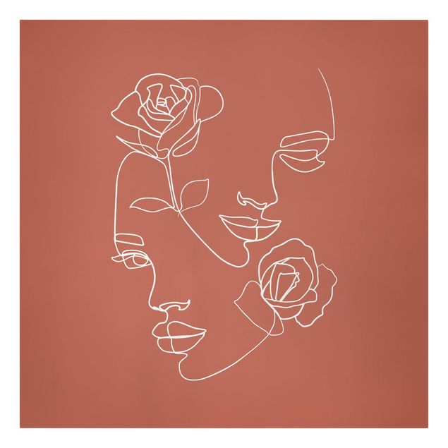 Blek Prints Line Art Gesichter Frauen Rosen Kupfer