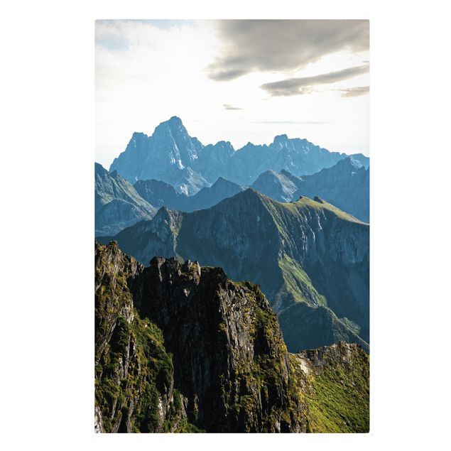 Leinwandbild - Berge auf den Lofoten - Hochformat 2:3