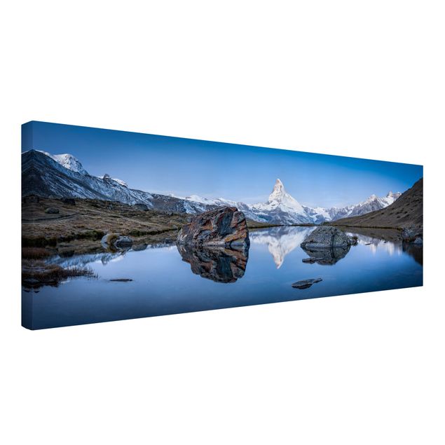 Leinwandbilder kaufen Stellisee vor dem Matterhorn