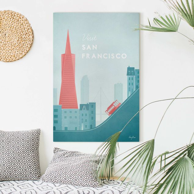 Skyline Leinwand Reiseposter - San Francisco
