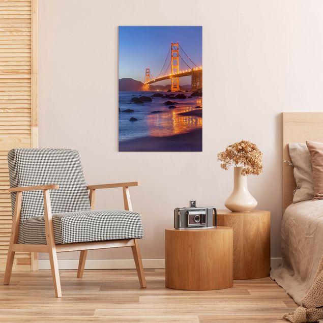 Leinwandbilder kaufen Golden Gate Bridge am Abend