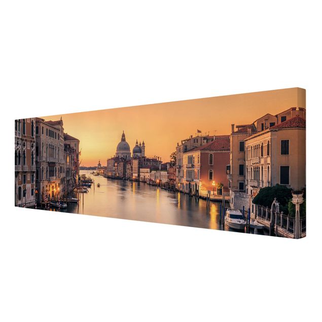 Leinwandbild - Goldenes Venedig - Panorama 1:3