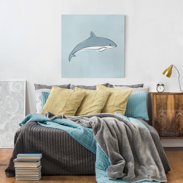 schöne Bilder Delfin Line Art