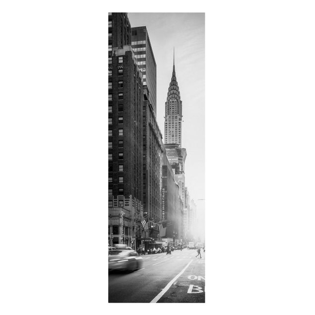 Leinwandbild - Lebhaftes New York - Panorama Hochformat 1:3
