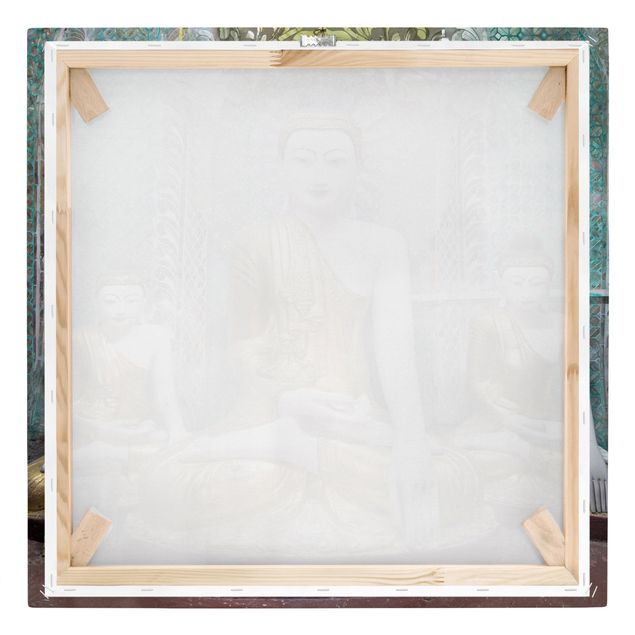 Leinwandbild - Buddha Statuen - Quadrat 1:1