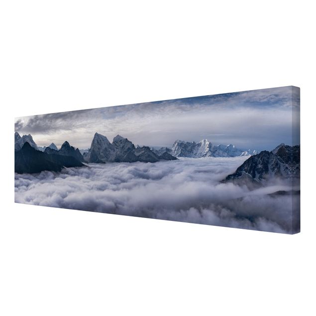 Leinwandbild - Wolkenmeer im Himalaya - Panorama 1:3