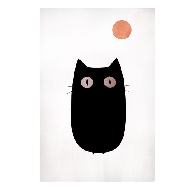 Leinwandbilder kaufen Schwarze Katze Illustration