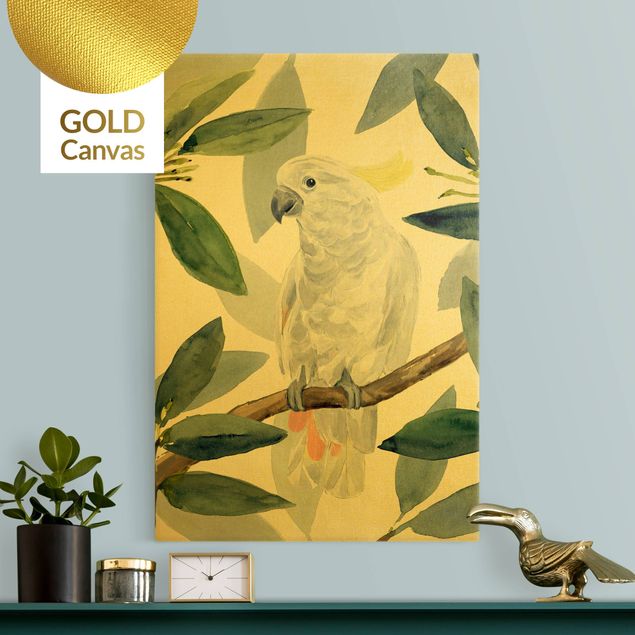 Leinwandbilder Gold Canvas Tropischer Kakadu I