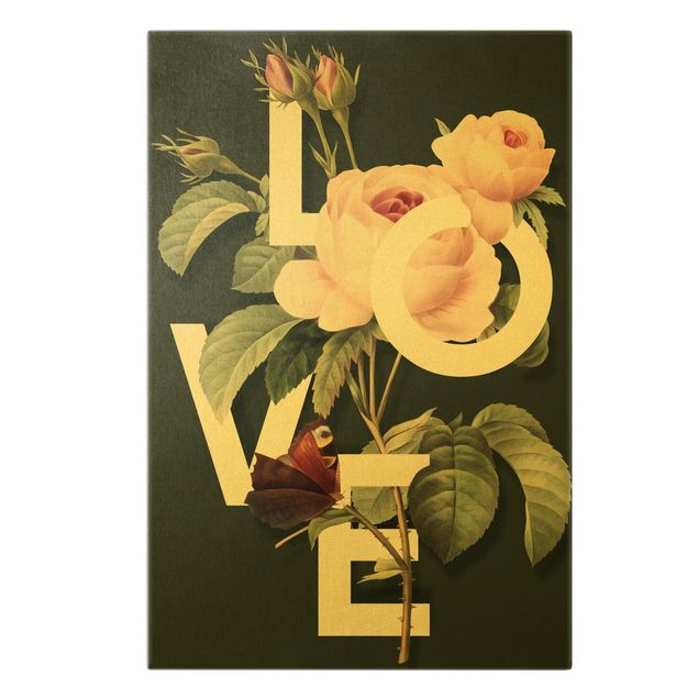 Wandbilder Florale Typografie - Love