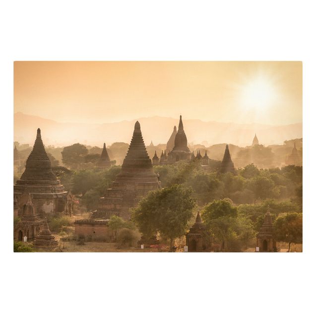 Leinwandbilder kaufen Sonnenuntergang über Bagan