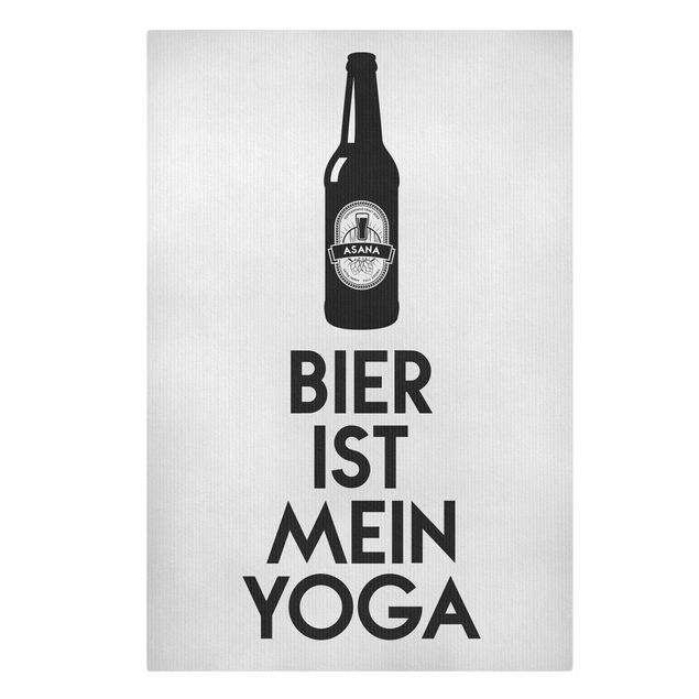Leinwandbild - Bier Ist Mein Yoga - Hochformat 3:2