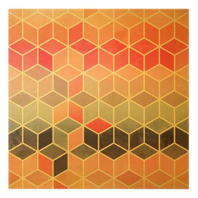 schöne Bilder Goldene Geometrie - Buntes Pastell