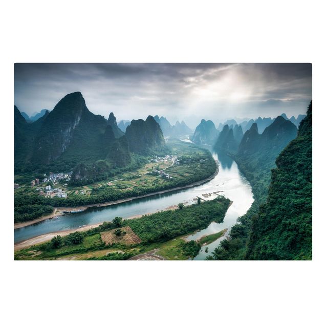Leinwandbilder kaufen Talblick über den Li-Fluss