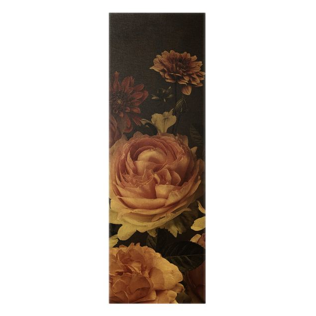 Bilder Rosa Blumen auf Schwarz Vintage