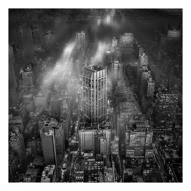 Leinwandbild - Sonnenlicht über New York City - Quadrat 1:1