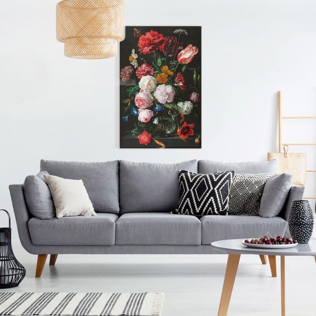 Wandbilder Jan Davidsz de Heem - Stillleben mit Blumen in einer Glasvase