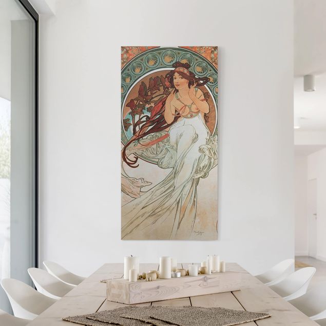 Art Deco Bilder Alfons Mucha - Vier Künste - Die Musik